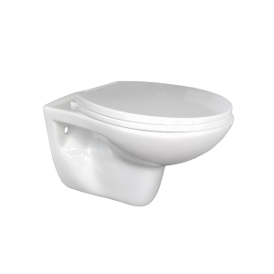 INTER CERAMIC TOILET SET HANGING TOILET WITHOUT EDGE WITH TOILET BOARD 36X38.5X54CM PORCELAIN/PLASTIC WHITE 2/1